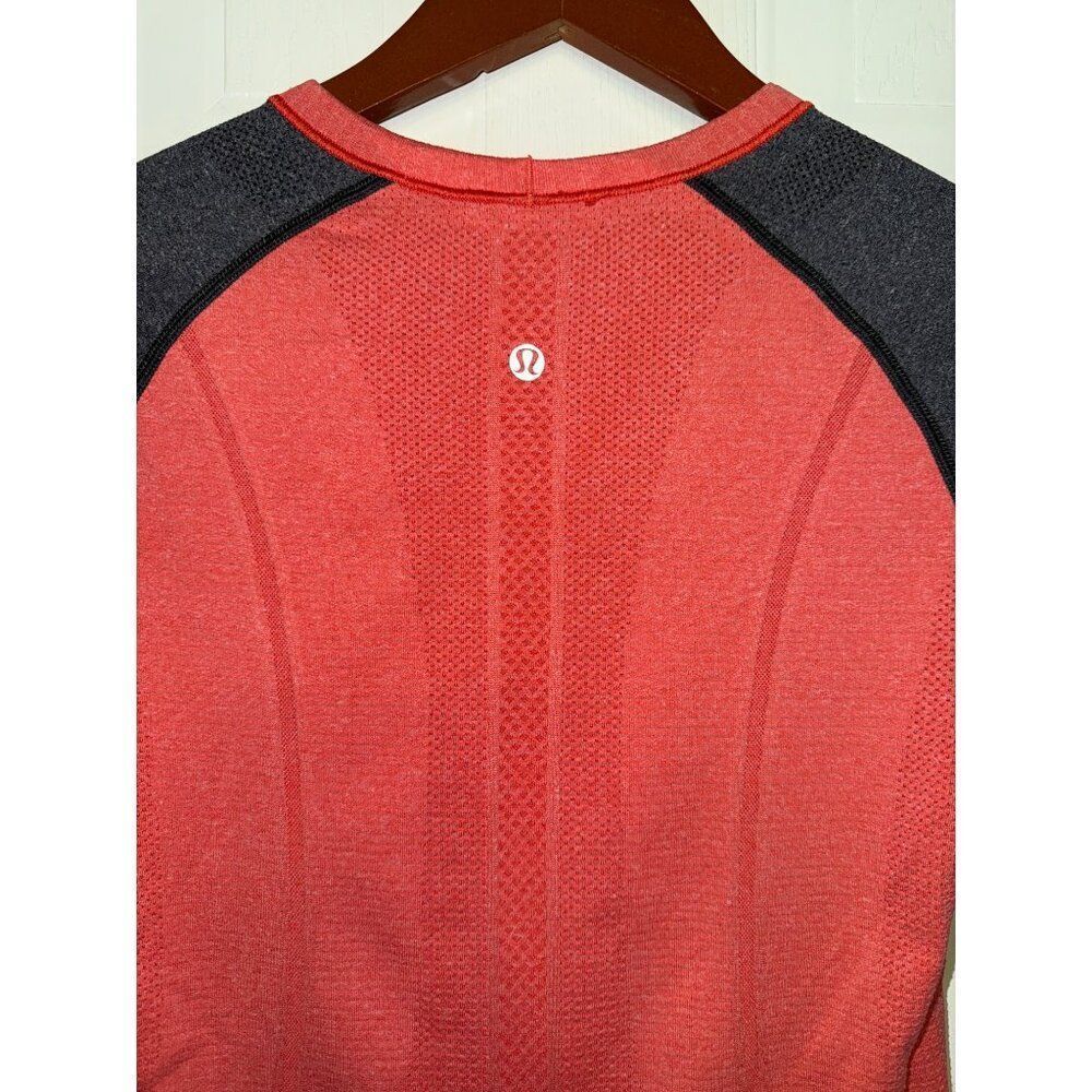 Lululemon Run Swiftly Tech Orange Gray Heather Long Sleeve Shirt Size 6 - Picture 7 of 12